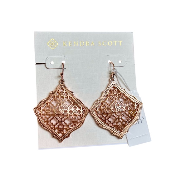 Kendra Scott Kirsten Rose Gold Filigree Dangle Earrings NWT - Picture 7 of 10
